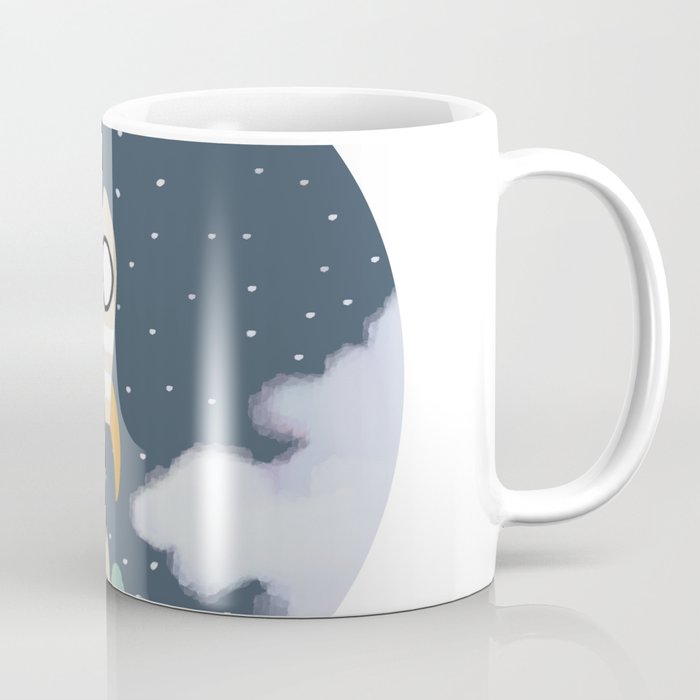Space Rocket Print, Galaxy Outer Space Pattern Coffee Mug Gallery Image 1