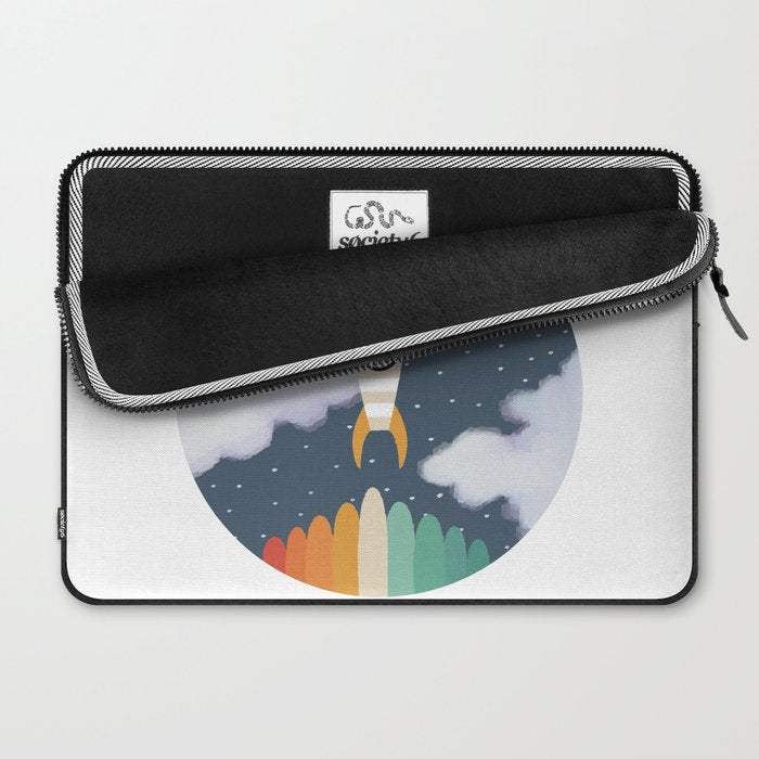 Space Rocket Print, Galaxy Outer Space Pattern Laptop Sleeve Gallery Image 2