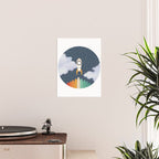 Space Rocket Print, Galaxy Outer Space Pattern Poster Gallery Image 2