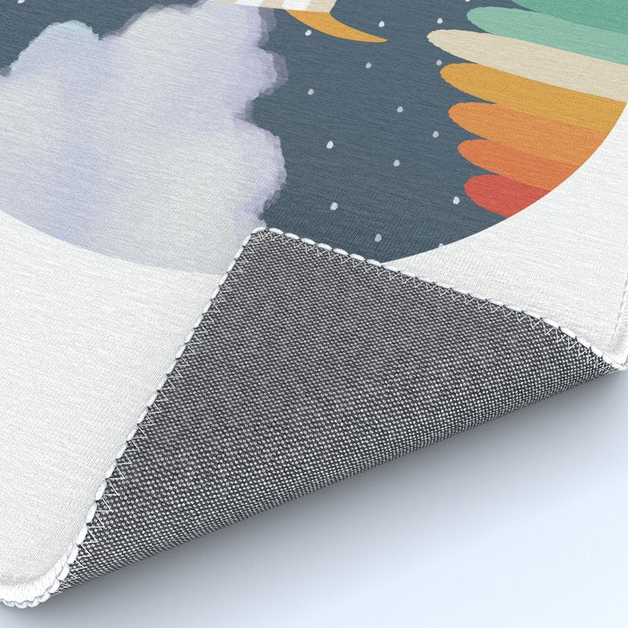 Space Rocket Print, Galaxy Outer Space Pattern Rug Gallery Image 4