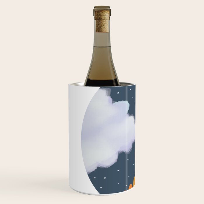 Space Rocket Print, Galaxy Outer Space Pattern Wine Chiller Gallery Image 2