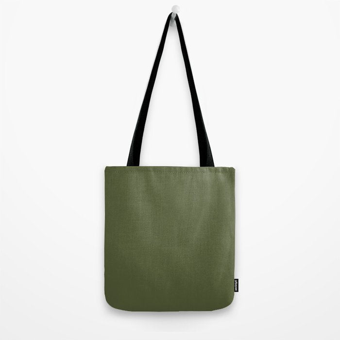 Solid Moss Green Tote Bag Gallery Image 2