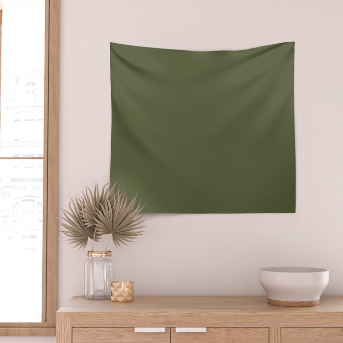 Solid Moss Green Wall Tapestry Gallery Image 2