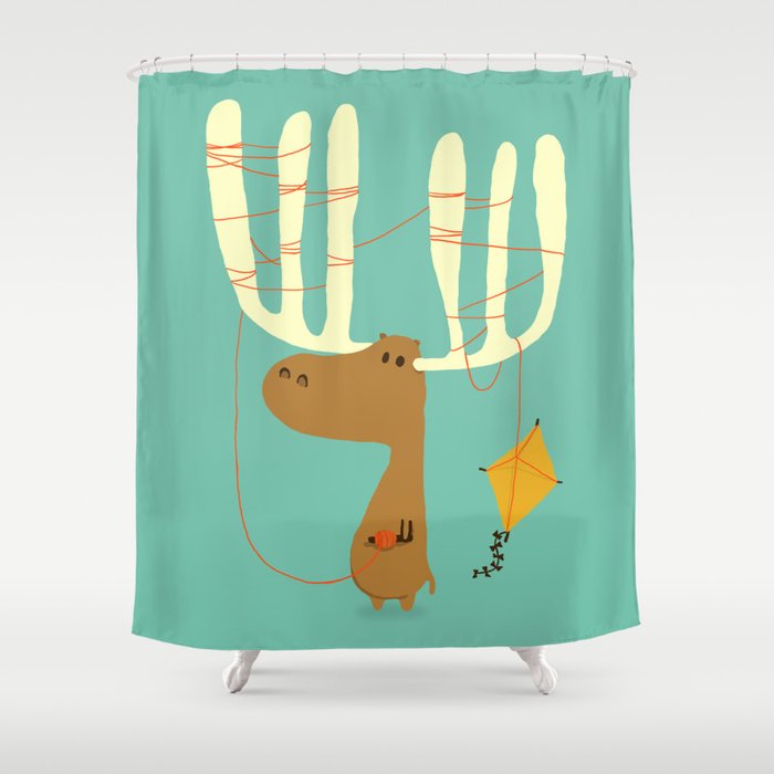 A moose ing Shower Curtain Gallery Image 1