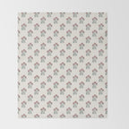 Vintage Sketched Block Print Floral - Green Raspberry Throw Blanket Gallery Image 2