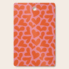 Red love heart shape pattern Cutting Board Gallery Image 1