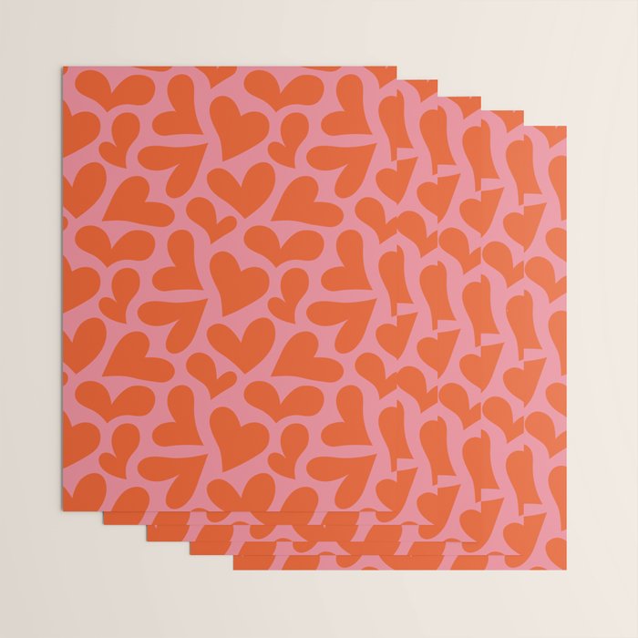 Red love heart shape pattern Wrapping Paper Gallery Image 3