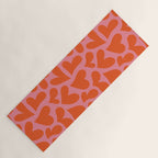 Red love heart shape pattern Yoga Mat Gallery Image 1