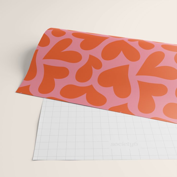 Red love heart shape pattern Wrapping Paper Gallery Image 2