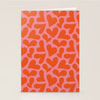 Red love heart shape pattern Stationery Card Gallery Image 2