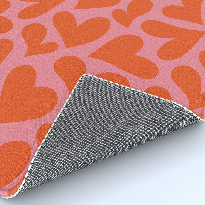 Red love heart shape pattern Rug Gallery Image 4