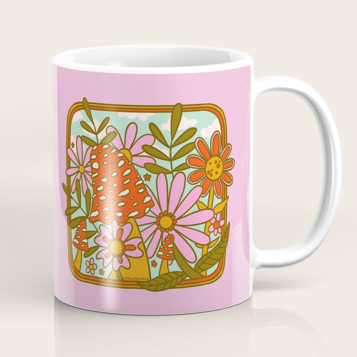 Mushrooms and Flowers Coffee Mug Gallery Image 1