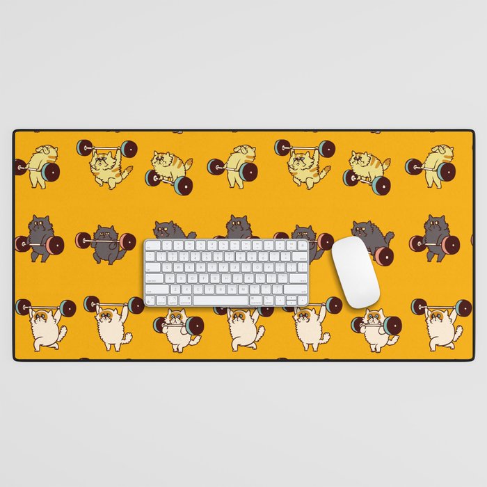 Olympic Lifting Cat Desk Mat Gallery Image 1