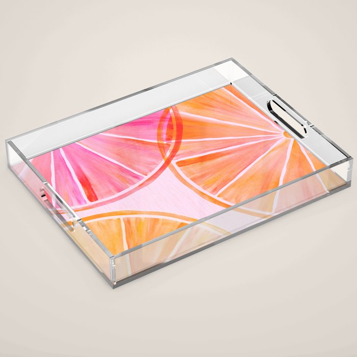 Sweet Summer Citrus - Watercolor Fruit Acrylic Tray Gallery Image 1