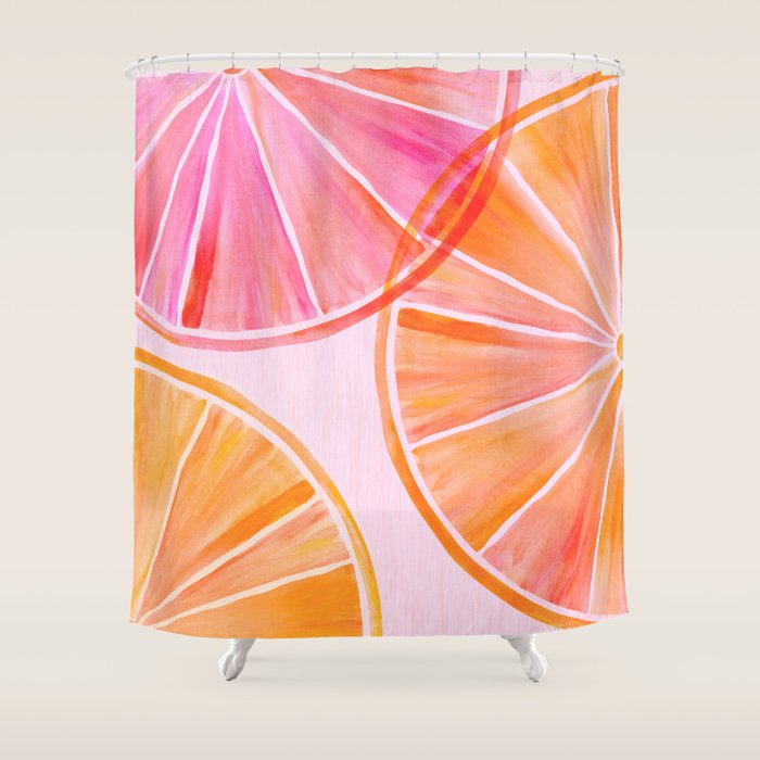 Sweet Summer Citrus - Watercolor Fruit Shower Curtain Gallery Image 1