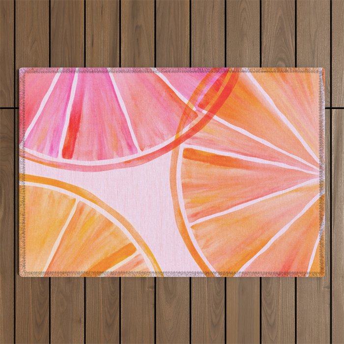 Sweet Summer Citrus - Watercolor Fruit Outdoor Rug Gallery Image 1