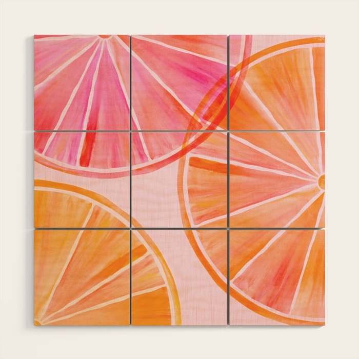 Sweet Summer Citrus - Watercolor Fruit Wood Wall Art Gallery Image 1