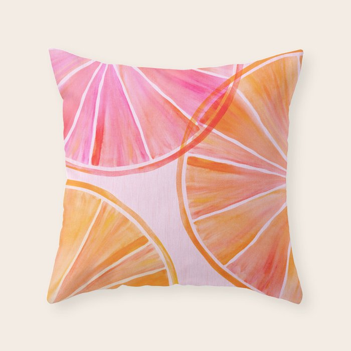 Sweet Summer Citrus - Watercolor Fruit Throw Pillow Gallery Image 6