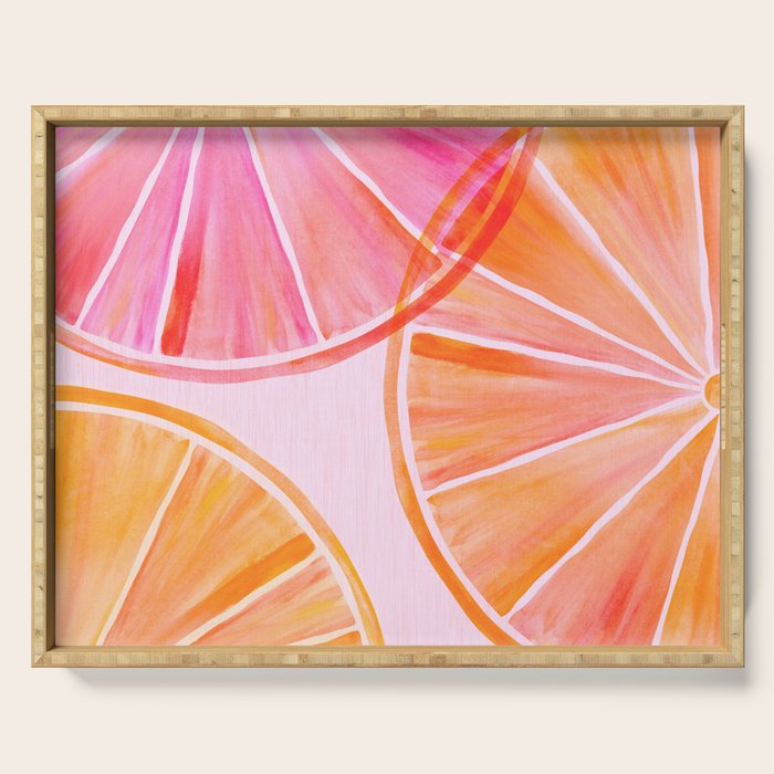 Sweet Summer Citrus - Watercolor Fruit Serving Tray Gallery Image 1