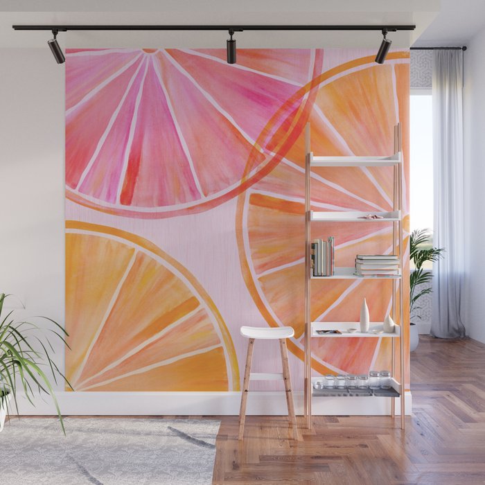 Sweet Summer Citrus - Watercolor Fruit Wall Mural Gallery Image 1
