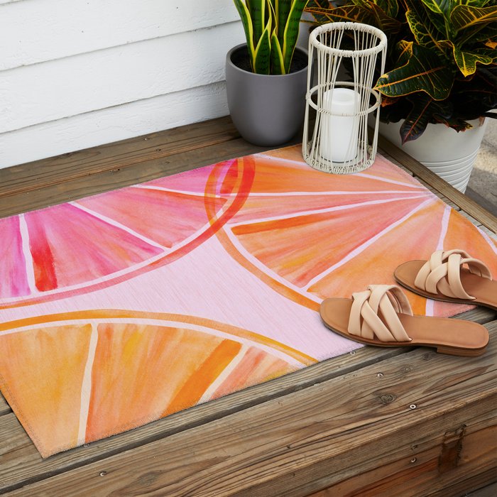 Sweet Summer Citrus - Watercolor Fruit Outdoor Rug Gallery Image 2