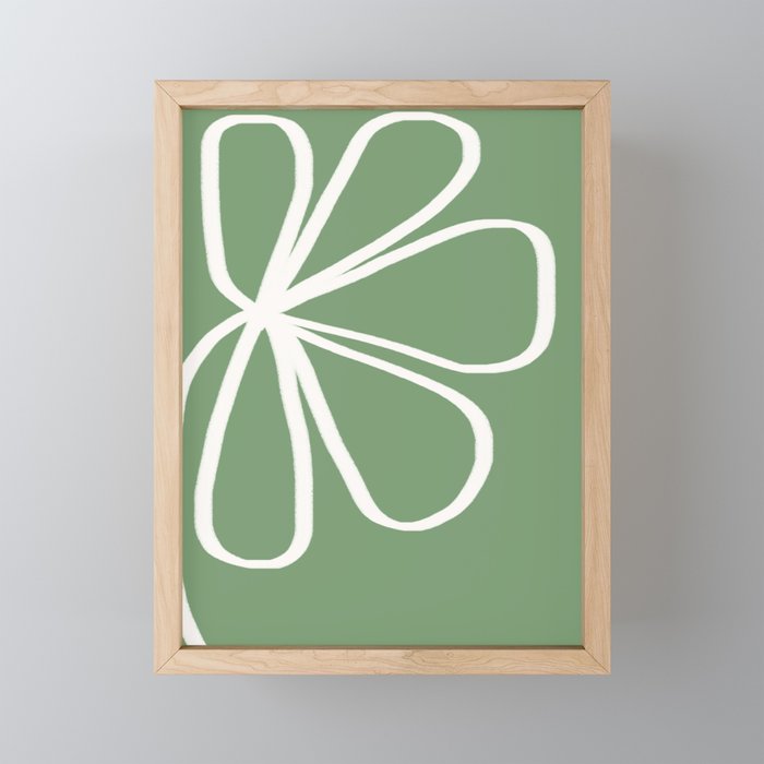 Minimal Flora - clover green Mini Art Print Gallery Image 1
