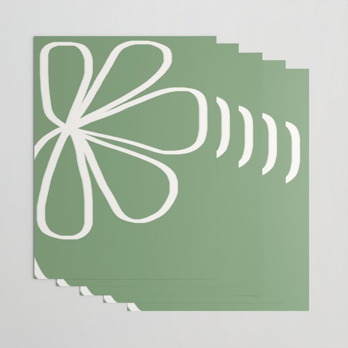 Minimal Flora - clover green Wrapping Paper Gallery Image 3