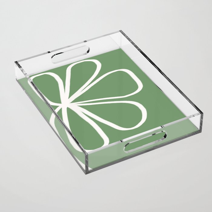 Minimal Flora - clover green Acrylic Tray Gallery Image 1