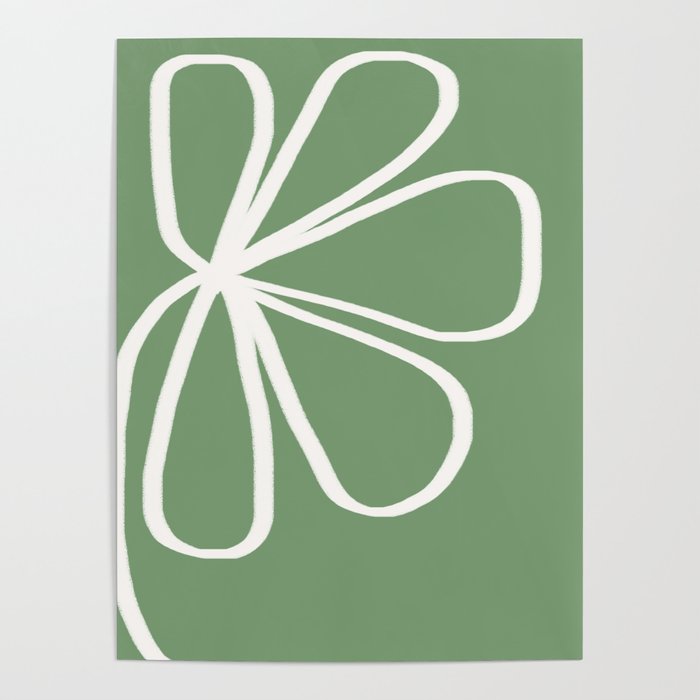 Minimal Flora - clover green Poster Gallery Image 1