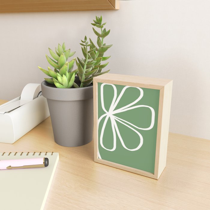 Minimal Flora - clover green Mini Art Print Gallery Image 2