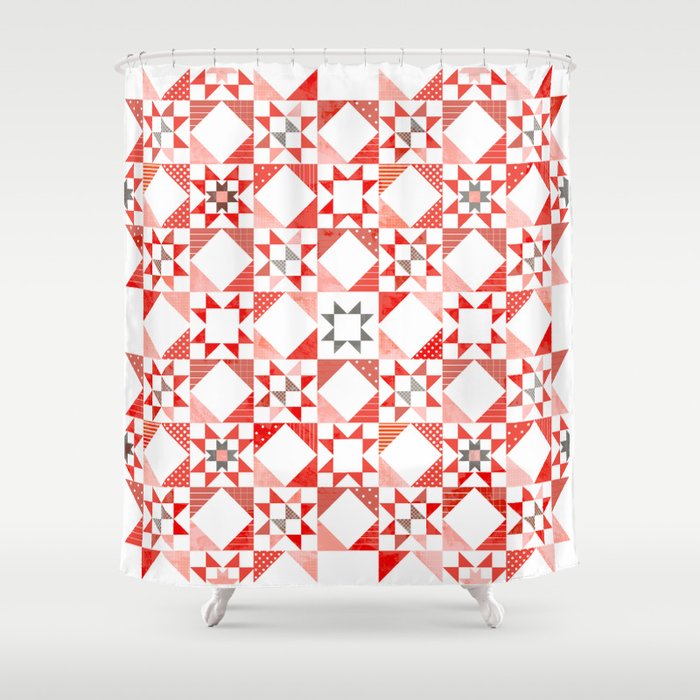Christmas Quilt - pattern no1 Shower Curtain Gallery Image 1