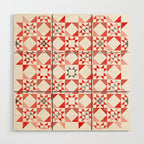 Christmas Quilt - pattern no1 Wood Wall Art Gallery Image 1