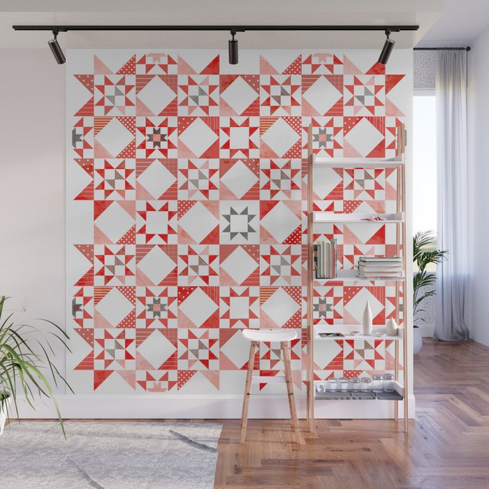 Christmas Quilt - pattern no1 Wall Mural Gallery Image 1