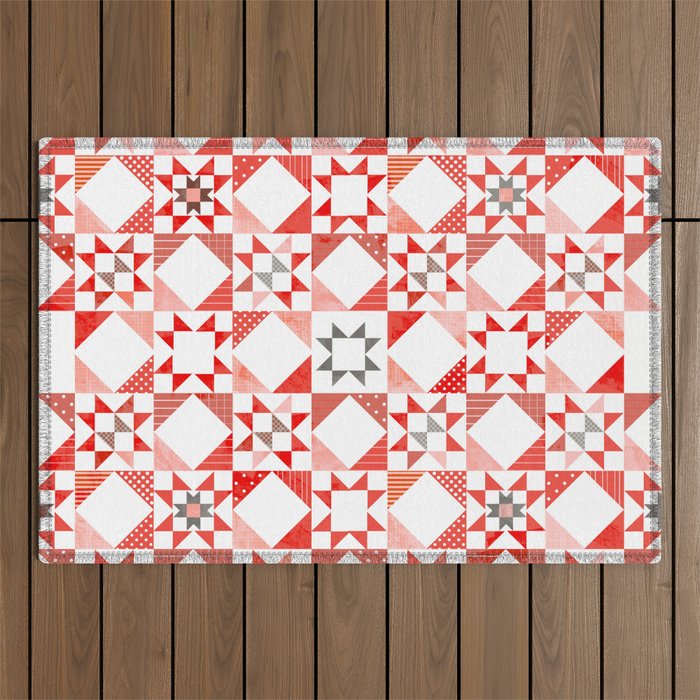 Christmas Quilt - pattern no1 Outdoor Rug Gallery Image 1
