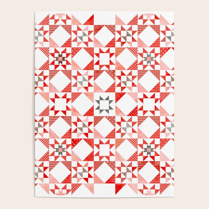 Christmas Quilt - pattern no1 Poster Gallery Image 1