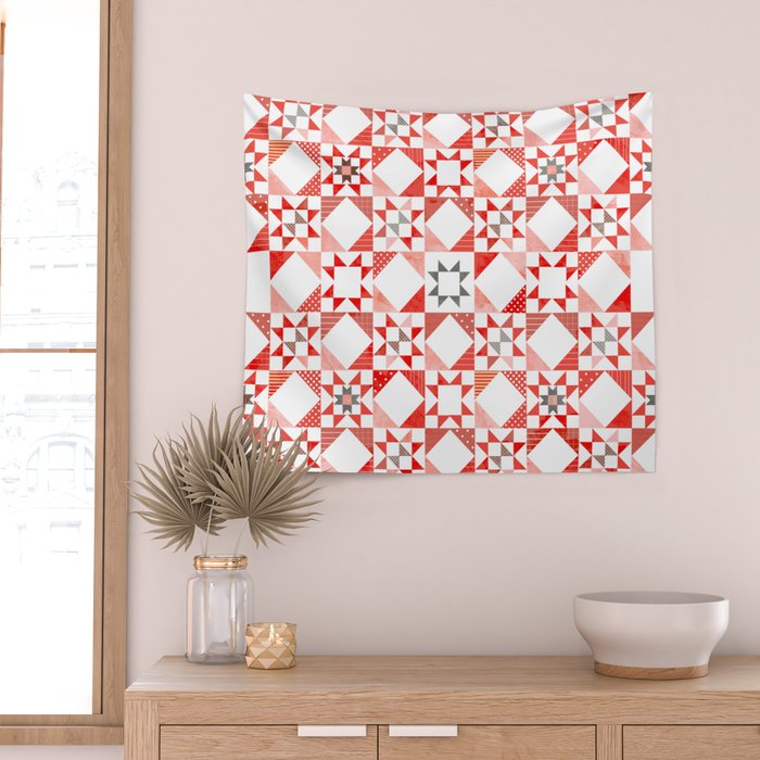 Christmas Quilt - pattern no1 Wall Tapestry Gallery Image 2
