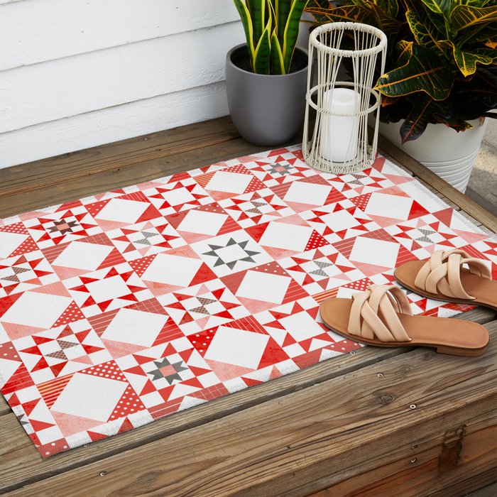Christmas Quilt - pattern no1 Outdoor Rug Gallery Image 2
