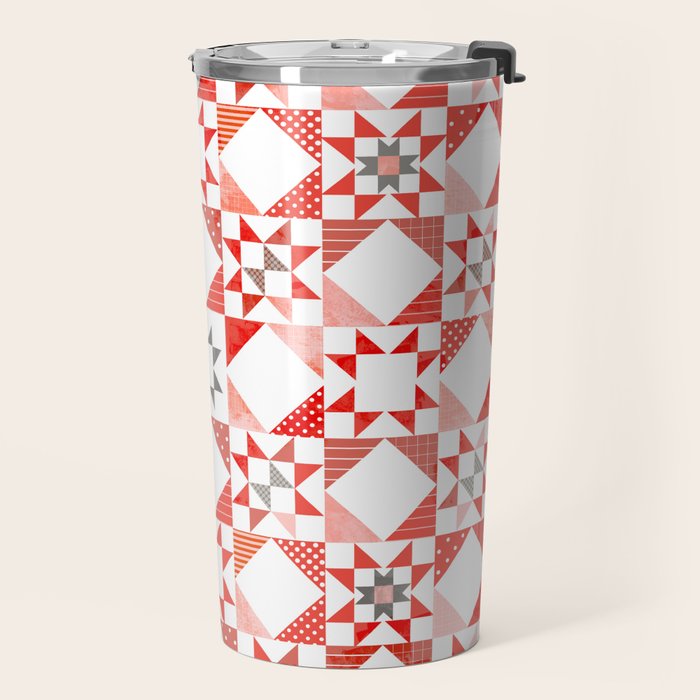 Christmas Quilt - pattern no1 Travel Mug Gallery Image 2