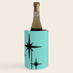 Mid Century Modern Atomic 50s Starburst Trio in Light Medium Robin's Egg Blue and Black Wine Chiller Gallery Image 3