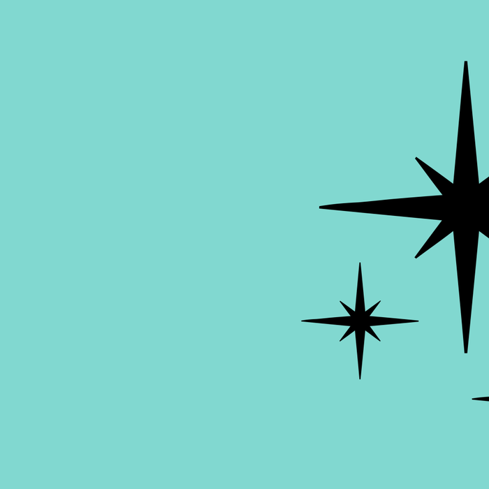 Mid Century Modern Atomic 50s Starburst Trio in Light Medium Robin's Egg Blue and Black Coffee Mug Gallery Image 2