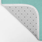 Mid Century Modern Atomic 50s Starburst Trio in Light Medium Robin's Egg Blue and Black Bath Mat Gallery Image 2