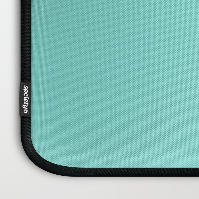 Mid Century Modern Atomic 50s Starburst Trio in Light Medium Robin's Egg Blue and Black Laptop Sleeve Gallery Image 3