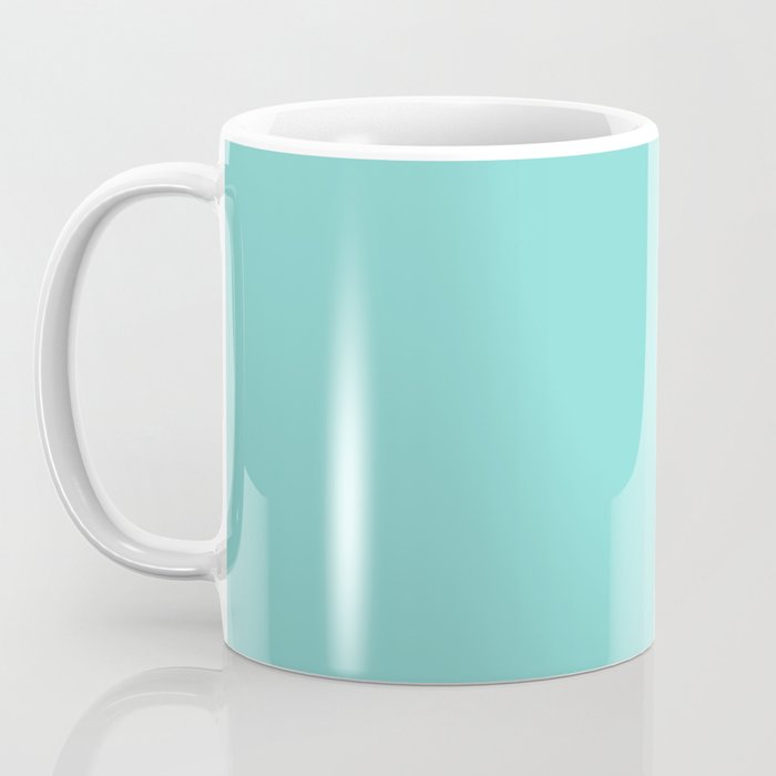 Mid Century Modern Atomic 50s Starburst Trio in Light Medium Robin's Egg Blue and Black Coffee Mug Gallery Image 3