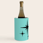 Mid Century Modern Atomic 50s Starburst Trio in Light Medium Robin's Egg Blue and Black Wine Chiller Gallery Image 1