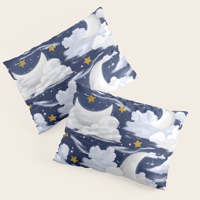 Magical Moon and Stars Pillow Sham Gallery Image 1