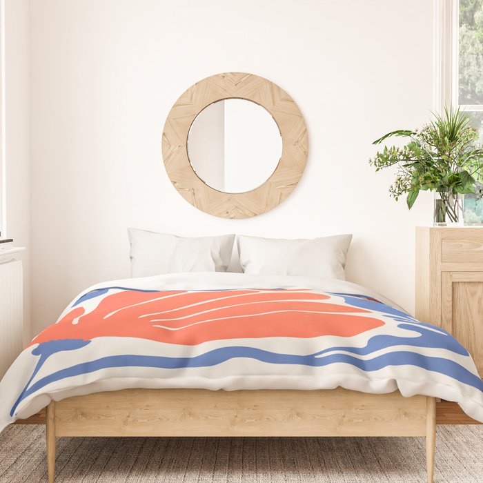Coral Flowers & Ferns Duvet Cover Gallery Image 3