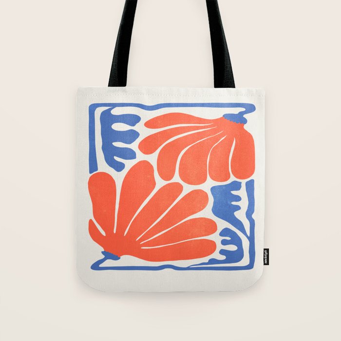 Coral Flowers & Ferns Tote Bag Gallery Image 1