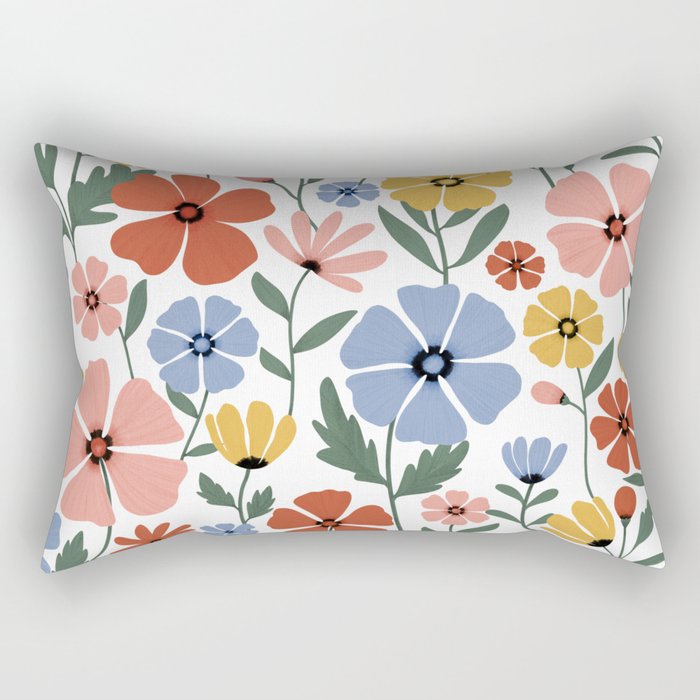 Colorful wildflowers Rectangular Pillow Gallery Image 1