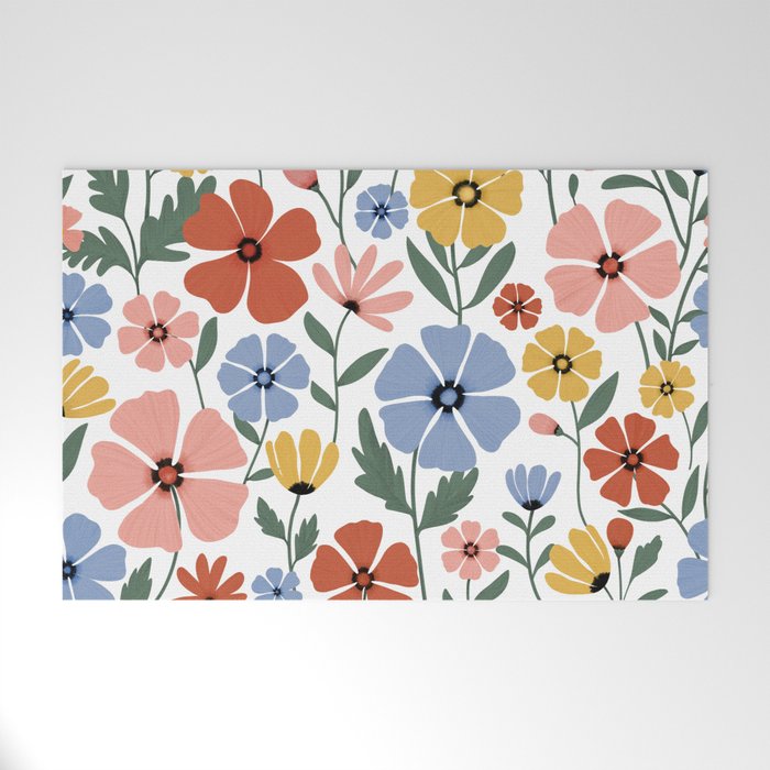 Colorful wildflowers Welcome Mat Gallery Image 1
