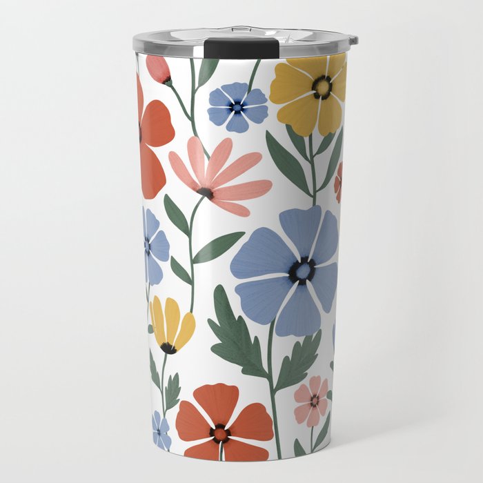 Colorful wildflowers Travel Mug Gallery Image 1